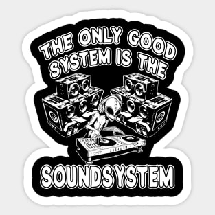 DJ Alien Rave Vinyl Soundsystem Sticker